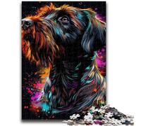 1000 Piece Jigsaw Puzzles for Teenagers Wirehaired Pointing Griffon Dog Staycation Kill Time with Fully Interlocking Randomly Shaped Pieces 38x26cm