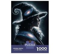 1000 Piece Jigsaw Puzzles for Teenagers Witch with Galaxy Hat Puzzle for Adults Family Games Presents for Women Stress Reduction Gifts 70x50cm/1000pcs