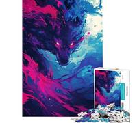 1000 Piece Jigsaw Puzzles for Teenagers Wolf Colorful Animal Help The Brain Exercise Difficult Hard Relaxing Games Suitable for Ages 14 And Up (38X52cm)
