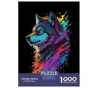 1000 Piece Jigsaw Puzzles for Teenagers Wolf Head Graffiti Jigsaw for Adults Relax Games Hand Speed Race Deal As Gifts for The Whole Family 38x26cm/1000pcs