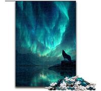 1000 Piece Jigsaw Puzzles for Teenagers Wolf Under The Aurora, Educational Toys for Is Ideal As A Gift for The Whole Family for And 14 Years Old (Size 26x38cm)
