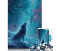 1000 Piece Jigsaw Puzzles for Teenagers Wolf Under The Aurora Puzzles,Educational Games Home Decoration Birthday Present, Gifts, Wall Art 26x38cm