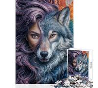 1000 Piece Jigsaw Puzzles for Teenagers Wolven Duality DIY Toys Art Work Gift Educational Game Artists Collection, Fine Art (Size 50x75cm)
