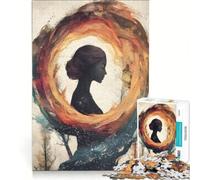 1000 Piece Jigsaw Puzzles for Teenagers Womans Figure with Her Head Wrapped Hands-on Game Difficult Challenge Unique Birthday And Gifts 38x26cm