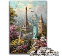 1000 Piece Jigsaw Puzzles for Teenagers World Attractions Puzzles for Teenagers,Decompressing Intellectual Educational Toy Perfect Decoration (75x50cm)