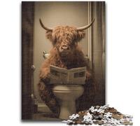 1000 Piece Jigsaw Puzzles for Teenagers Yak in The Bathroom Suitable for Ages 14 And Up Intellectual Toy Game Educational Game for Birthday And Christmas 50x75cm