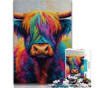 1000 Piece Jigsaw Puzzles for Teenagers Yak Oil Painting 1000 Pieces for Teenagers,Educational Games Home Decoration Suitable for Desktop Decoration (size 38x26cm)