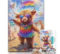 1000 Piece Jigsaw Puzzles for Teenagers Yak on Vacation Teenager Puzzles,Quiz Game for Is Ideal As A Gift for The Whole Family (size 75x50cm)