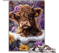 1000 Piece Jigsaw Puzzles for Teenagers Yak Taking A Bath, Brain Teaser For Wall Decoration Unique Birthday And Xmas Gifts for for Age 14 26x38cm