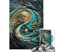 1000 Piece Jigsaw Puzzles for Teenagers Yin Yang Harmony Kintsugi Art Brain Teaser Game Toy Intellectual Game Great Gifts for Games Presents for Women (size 50x75cm)