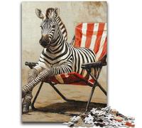 1000 Piece Jigsaw Puzzles for Teenagers Zebra Sitting on A Chair Challenging Game And Family Play Wall Decoration Unique Birthday And Xmas Gifts 26x38cm