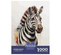 1000 Piece Jigsaw Puzzles for Teenagers Zebra Watercolor Adult Puzzles Relaxing Games Enhance Memory Help The Brain Exercise 70x50cm/1000pcs