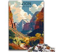1000 Piece Jigsaw Puzzles for Teenagers Zion National Park Puzzles for Teenagers,Challenging Game Gifts for Is Ideal As A Gift for The Whole Family (50x75cm)