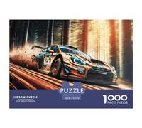 1000 Piece Jigsaw Puzzles Forest Rally Car Race Creative Square Wooden Jigsaw Puzzles for Adults 1000pcs (75x50cm)