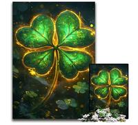 1000 Piece Jigsaw Puzzles Four Leaf Clover Cardboard Jigsaw Puzzles Games Toys Gift, Enhance Love between Couples for Age 14+ 26X38CM