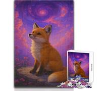 1000-piece Jigsaw Puzzles Fox Gazing at The Starry Sky Toy Intellectual Game Learning Educational Gift For Birthdays Size 38x52cm