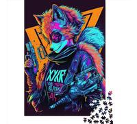 1000 Piece Jigsaw Puzzles Fox Neon8 Puzzles for Adults Wooden Puzzles Educational Game for Adult 1000pcs (75x50cm)