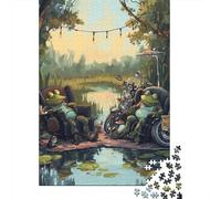 1000 Piece Jigsaw Puzzles Frog Resting Wooden Puzzles Educational Toys 1000pcs (75x50cm)