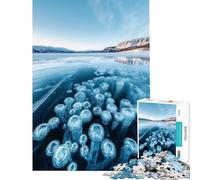 1000 Piece Jigsaw Puzzles Frozen Methane Bubbles in Abraham Lake Fun at Home Activities, Wall Decoration Practical Game for And 14 Years And over (38X52CM)