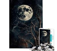 1000 Piece Jigsaw Puzzles- Full Black Moon And Bare Tree Adult Jigsaw Puzzle Anti-Stress Toys Analysis And Logic Deal As Gifts for The Whole Family (Size 50x75cm)