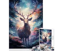 1000 Piece Jigsaw Puzzles Galactic Fauna Deer Jigsaw Puzzles for Adults Difficult Hard Fun Activities at Home Birthday Present, Gifts, (38x26cm)