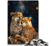 1000 Piece Jigsaw Puzzles Galaxy Cheetah 1000 Piece Puzzle,Artistic Wall Decor & Birthday Gift Idea for Friends, Home Office (38x26cm)