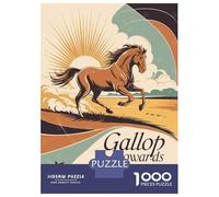 1000 Piece Jigsaw Puzzles- Gallop Towards Glory Horse Art Jigsaw for Adults Brain Teaser Game Difficult Challenge Stress Reduction Gifts 52x38cm/1000pcs