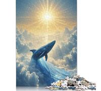 1000 Piece Jigsaw Puzzles Game Celestial Whale Rising Toward The Sun Paper Puzzles Educational Game Challenge Toy As A 38x26cm/1000pcs
