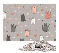 1000 Piece Jigsaw Puzzles Game Charming Cat Hearts Wooden Puzzles Educational Game Challenge Toy As A 1000pcs (75x50cm)