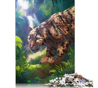 1000 Piece Jigsaw Puzzles Game 'Clouded Leopard in Jungle Wooden Puzzles Educational Game Challenge Toy As A 1000pcs (75x50cm)