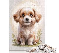 1000 Piece Jigsaw Puzzles Game Cute Puppy Watercolor Wooden Puzzles Educational Game Challenge Toy As A 1000pcs (75x50cm)