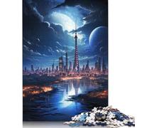 1000 Piece Jigsaw Puzzles Game Future City Space Puzzle for Adults Paper Puzzles Educational Game Challenge Toy As A 1000pcs (38x26cm)
