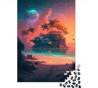 1000 Piece Jigsaw Puzzles Game Island_The_Middle_sea Wooden Puzzles Educational Game Challenge Toy As A 1000pcs (75x50cm)