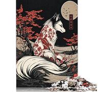1000 Piece Jigsaw Puzzles Game Kitsune Japanese Fox Wooden Puzzles Educational Game Challenge Toy As A 1000pcs (75x50cm)