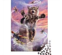 1000 Piece Jigsaw Puzzles Game Monster Cat Empire State Paper Puzzles Educational Game Challenge Toy As A 38x26cm/1000pcs