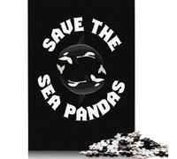1000 Piece Jigsaw Puzzles Game Save The Sea Pandas Orcas Paper Puzzles Educational Game Challenge Toy As A 38x26cm/1000pcs