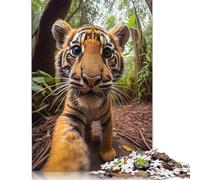 1000 Piece Jigsaw Puzzles Game Selfie of A Young Tiger Wooden Puzzles Educational Game Challenge Toy As A 1000pcs (75x50cm)