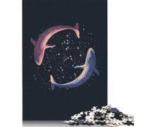 1000 Piece Jigsaw Puzzles Game Stars of Sea Whale Paper Puzzles Educational Game Challenge Toy As A 38x26cm/1000pcs