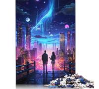 1000 Piece Jigsaw Puzzles Game Technology City Night Puzzle for Adults Paper Puzzles Educational Game Challenge Toy As A 1000pcs (75x50cm)
