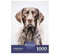 1000-piece Jigsaw Puzzles German Pointer Portrait Adult Jigsaw Hands-on Game A Work of Art Unique Gifts for Birthday And Christmas 38x26cm/1000pcs
