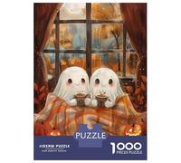 1000 Piece Jigsaw Puzzles- Ghost Couple Cozy Autumn Jigsaw Puzzle Brain Teaser Game Wall Decoration Deal As Gifts for The Whole Family 38x26cm/1000pcs