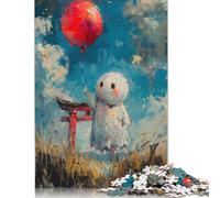1000 Piece Jigsaw Puzzles Ghostly Figure with Balloon for Adults Kids Wooden Puzzles Educational Toys 1000pcs (75x50cm)