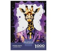1000 Piece Jigsaw Puzzles- Giraffe in Suit Teenager Puzzles Brain Teaser Game Stress Reliever Deal As Gifts for The Whole Family 38x26cm/1000pcs