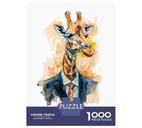 1000-piece Jigsaw Puzzles Giraffe Painting Portrait Adult Jigsaw Hands-on Game A Work of Art Unique Gifts for Birthday And Christmas 52x38cm/1000pcs