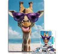 1000 Piece Jigsaw Puzzles Giraffe Wearing Sunglasses Teenager Puzzles,Challenging Game Toys Wall Decoration Unique Birthday And Xmas Gifts (size 38x26cm)