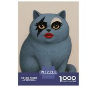 1000-piece Jigsaw Puzzles Glam Rock Cat Jigsaws for Adults Brain Teaser Game Improve Memory Unique Gifts for Birthday And Christmas 52x38cm/1000pcs