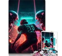 1000 Piece Jigsaw Puzzles Glowing Football 1000 Piece Jigsaw,Stress Reliever Staycation Kill Time Parent-child Interaction (size 38x26cm)