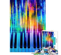 1000 Piece Jigsaw Puzzles- Glowing Neon Piano Chords Difficult And Challenge But Fun And Humorous Impossible Game for Ages 14 And over (38x26cm)