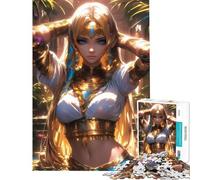 1000 Piece Jigsaw Puzzles- Golden Egyptian Girl Jigsaw 1000 Pieces Home Decoration Toys Difficult Hard for Is Ideal As A Gifts (75x50cm)