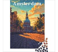 1000 piece jigsaw puzzles Golden Hour at Dam Square | Tough challenge Toy Intellectual Game deal as gifts for the whole family 38x52cm